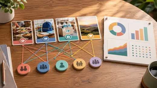 Nonprofit fundraising offer fit map connecting donor segments to appeal concepts and ROI reporting.
