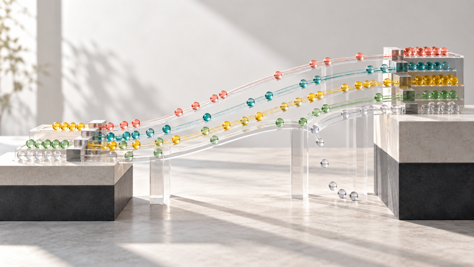 Transparent bridge carrying rising, falling, new, and lapsed donor revenue streams between two reporting periods